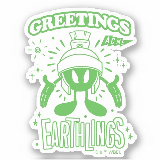 Lecker Retro MARVIN THE MARTIAN™ Aufkleber (Vorderseite)