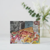 lecker Sandwich und Chips Junk Journal Collage Postkarte (Stehend Vorderseite)