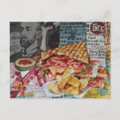 lecker Sandwich und Chips Junk Journal Collage Postkarte (Vorderseite)