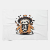 Lecker-Skeletttrick oder Behandlung klassischer T- Geschirrtuch (Horizontal)