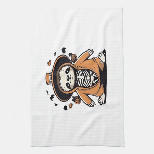 Lecker-Skeletttrick oder Behandlung klassischer T- Geschirrtuch (Vertikal)