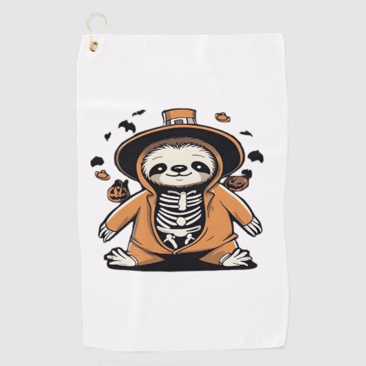 Lecker-Skeletttrick oder Behandlung klassischer T- Golfhandtuch (Vorderseite)