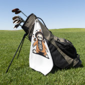 Lecker-Skeletttrick oder Behandlung klassischer T- Golfhandtuch (Gras)