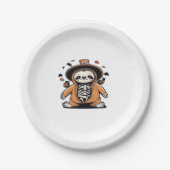 Lecker-Skeletttrick oder Behandlung klassischer T- Pappteller (Vorderseite)