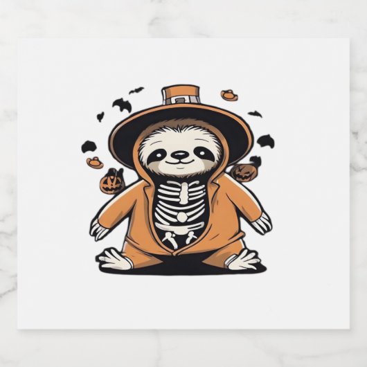 Lecker-Skeletttrick oder Behandlung klassischer T- Schaumweinetikett (Einzelnes Label)