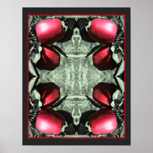 Leckere Äpfel am Baum Teilfarbe Kunst Poster
