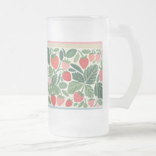 Leckere Aquarell-Erdbeeren Mattglas Bierglas