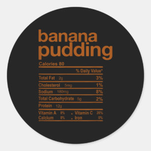 Leckere Banane-Pudding-Ernährungsfakten zum lustig Runder Aufkleber