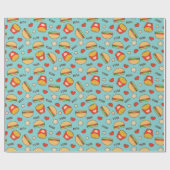 Leckere Cheeseburger u. Pommes-Frites Geschenkpapier (Flach)