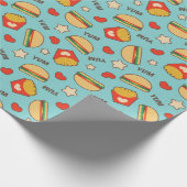 Leckere Cheeseburger u. Pommes-Frites Geschenkpapier (Ecke)