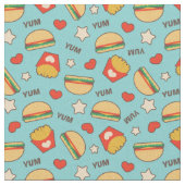 Leckere Cheeseburger u. Pommes-Frites Stoff (Nahaufnahme)