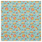 Leckere Cheeseburger u. Pommes-Frites Stoff (Muster)