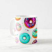 Leckere Creme-Donuts Muster Kaffeetasse (Vorderseite Links)