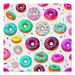 Leckere Creme-Donuts Muster Poster
