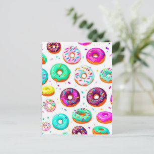 Leckere Creme-Donuts Muster Postkarte