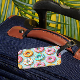 Leckere Cremedonuts blau Gepäckanhänger