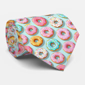 Leckere Cremedonuts blau Krawatte (Gerollt)