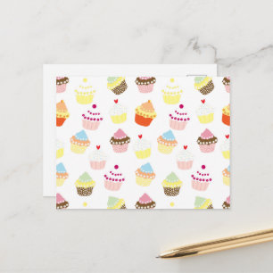 Leckere dekorierte Geburtstagscupcakes Postkarte