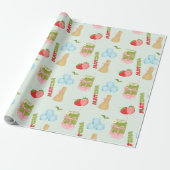Leckere Erdbeer-Matcha mit Schleife Geschenkpapier (Ungerollt)