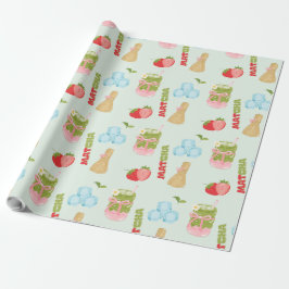Leckere Erdbeer-Matcha mit Schleife Geschenkpapier