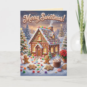 Leckere Frohe Süße Weihnachten Lebkuchenhäuschen Z Karte