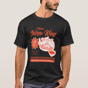 Leckere Hähnchenflügel (Food Statement & Retro Gr T-Shirt