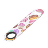 Leckere handgemalte Aquarell-Nachtische Speed Flaschenöffner (Rückseite Schrägansicht)