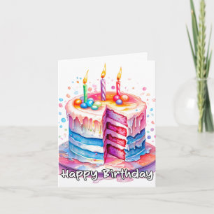 Leckere Happy Birthday Party Torte Karte