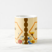 Leckere Kaffebohnen & Florale Tassenticker – Vinta Kaffeetasse (Mittel)