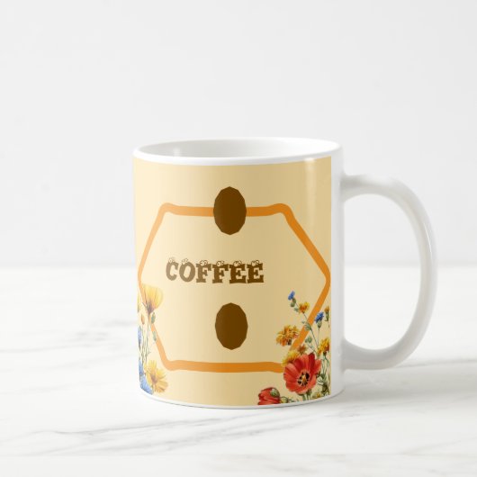 Leckere Kaffebohnen & Florale Tassenticker – Vinta Kaffeetasse (Rechts)