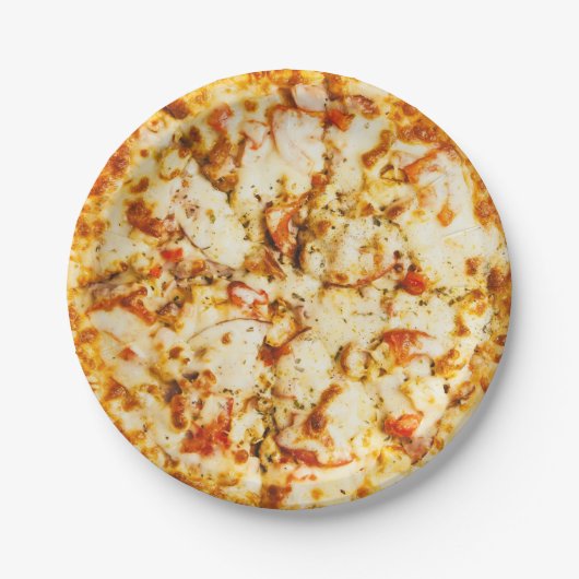 Leckere Käsepizza  Pappteller (Vorderseite)