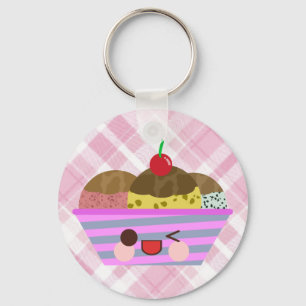 Leckere Kawaii-Eisbecher-Geschmacksrichtungen im K Schlüsselanhänger