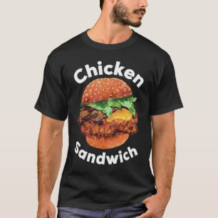 Leckere knusprige Hähnchen-Sandwich-Illustration f T-Shirt