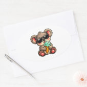 Leckere Koala-Eiscreme Ovaler Aufkleber (Umschlag)