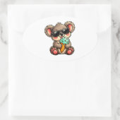 Leckere Koala-Eiscreme Ovaler Aufkleber (Tasche)