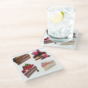 Leckere Kuchen Auswahl Glasuntersetzer