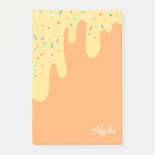 Leckere Mango-Frosting-Sprinkles Dein Name Post-it Klebezettel
