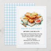 Leckere Meeresfrüchte - Fish Fry & Chips Geburtsta Einladung (Vorne/Hinten)