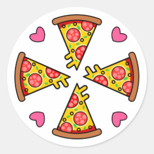 Leckere Pizza-Scheiben Mandara Runder Aufkleber