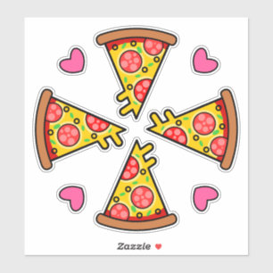 Leckere Pizza Stücke Mandara Aufkleber