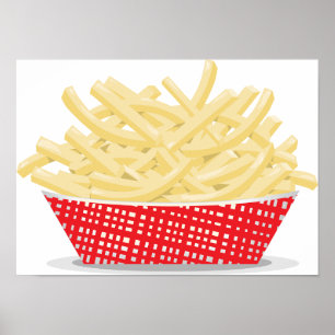 Leckere Pommes Frites Retro Fast Food Poster