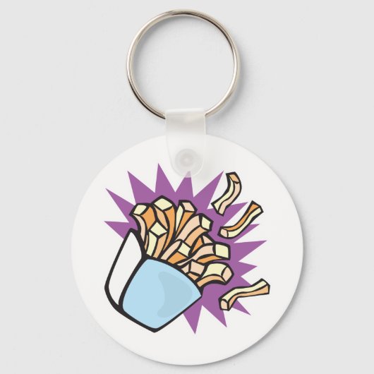 leckere Pommes frites Schlüsselanhänger (Vorderseite)