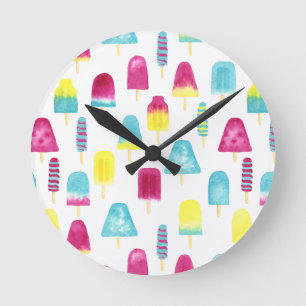 Leckere Popsicles Runde Wanduhr