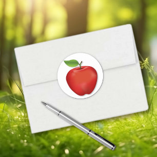 Leckere rote köstliche Apfel-Aufkleber Runder Aufkleber