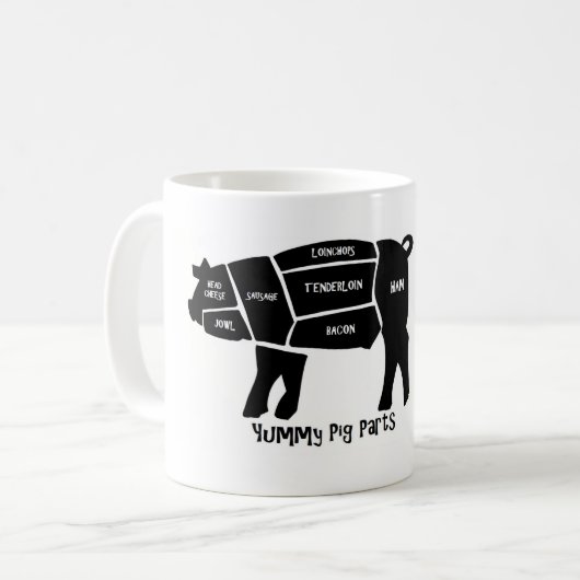 Leckere Schwein-Teile Kaffeetasse (Vorderseite Links)
