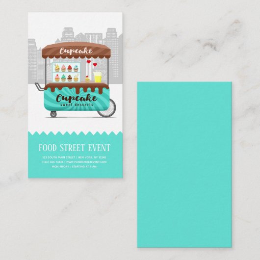 Leckere Süßspeisen aus der Straße Visitenkarte (Vorne/Hinten)