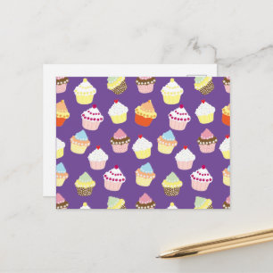 Leckere verzierte Geburtstagscupcakes Postkarte