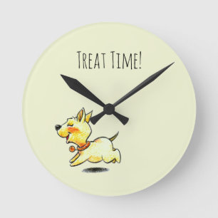 Leckere Zeit! Süßes Laufendes-Hund-Design Runde Wanduhr