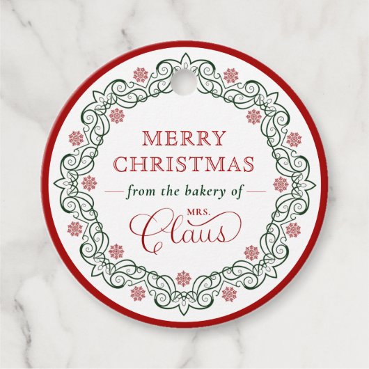 Leckerei Claus’ Bäckerei Weihnachtsfeiertag Geschenkanhänger (Vorderseite)