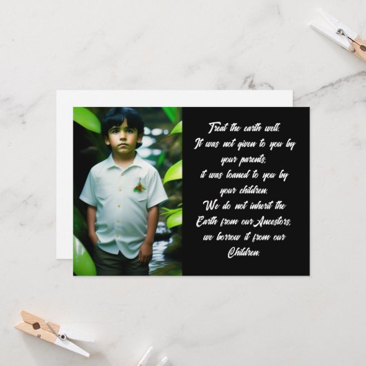 Leckerei der Erde | Tropical Boy Flat Greet Karte (Vorderseite/Rückseite Beispiel)